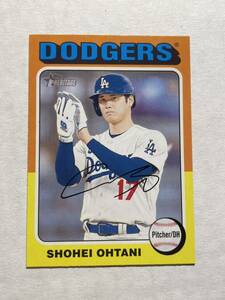 大谷翔平 2024 Topps Heritage Base プリントサイン Shohei Ohtani MLBカード ドジャース