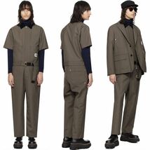 希少 新品未使用 Sacai Carhartt WIP Suiting Bonding Jumpsuit Taupe 24SS サイズ2 サカイカーハート ジャンプスーツ 黒グレー メンズ_画像10