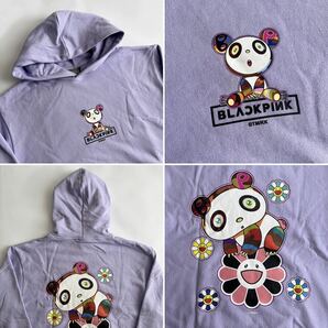 新品 希少 Takashi Murakami × BLACKPINK Pandakashi Dreams Hoodie ブラックピンク 村上隆 コラボフーディー XLサイズ ラベンダー紫の画像6