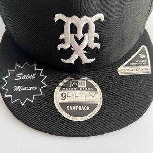 即完売 新品未使用 正規購入品 SAINT MICHAEL × NEWERA24SS セントマイケル RC950 STM LOGO CAP ニューエラ キャップ ブラック黒 メンズの画像5