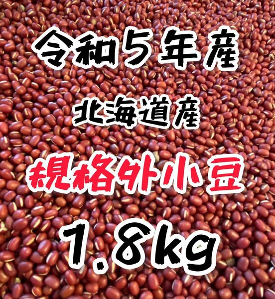 【規格外】 令和5年産 北海道産 小豆 きたのおとめ 1.8kg 新豆