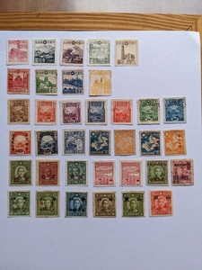 旧中国　華北郵政局設立七周年紀念　など　未使用　34枚　使用済　2枚　計＝36枚
