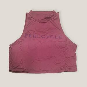 【FEELCYCLE】ノースリーブ モックネック クロップトップス　Size/S　ローズピンク系　くすみカラー　フィールサイクル 　フィットネス