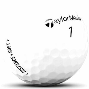 [訳あり・箱潰れ]TaylorMade distance + plus soft ゴルフボール 1ダース 2020年モデル カラー：ホワイト ① ボール：新品の画像2
