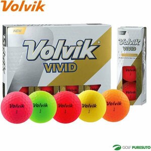 [訳あり・箱潰れ] Volvik ボルビック VIVID ヴィヴィッド ビビッド マット仕上げ ゴルフボール 1ダース カラー：レッド ボール：新品