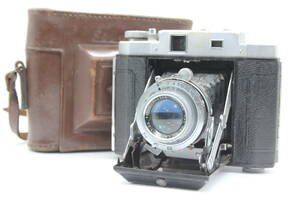【訳あり品】 Silver Super Six Tomioka Opt Tri-Lausar 8cm F3.5 ケース付き 蛇腹カメラ s9907