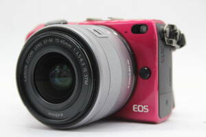 【返品保証】 キャノン Canon EOS M2 ピンク EF-M 15-45mm F3.5-6.3 IS STM ミラーレス一眼 v202