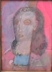  large marsh hing . Hara woman. face 4 number oil painting genuine work 