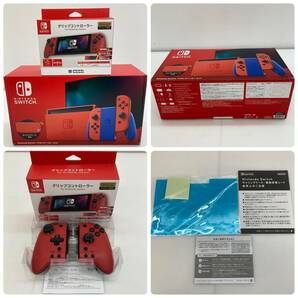 No.5222 ★1円～ 【Switch 本体 コントローラー セット】 Nintendo Switch マリオレッド × ブルー セット グリップコントローラー 中古品の画像3