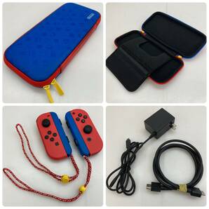 No.5222 ★1円～ 【Switch 本体 コントローラー セット】 Nintendo Switch マリオレッド × ブルー セット グリップコントローラー 中古品の画像9