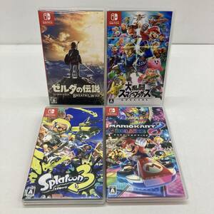 C5255 *1 jpy ~[Nintendo Switch] switch soft 4ps.@[ Zelda. legend / Mario Cart /s pra 3/smabla] secondhand goods * compact shipping *