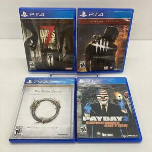 No.5260 ★1円～【PS4海外版】PlayStation4 ソフト4本 海外版 「７DAYS TO DIE/DEAD BY DAYLIGHT/PAYDAY2/THE Glder Scrolls」中古品