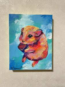 Art hand Auction Peinture originale, authentique, peinture, art moderne, art sur toile, certificat d'authenticité inclus, peinture animalière, hamster, Ouvrages d'art, Peinture, acrylique, Entaille