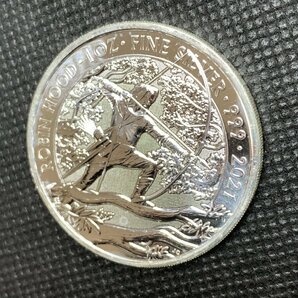 31.1グラム 2021年 (新品)イギリス 「ロビン・フッド」 純銀 1オンス 銀貨の画像3