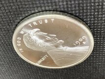 31.1グラム (新品) アメリカ「リンカーン ウィートセント」純銀 1オンス メダル_画像3