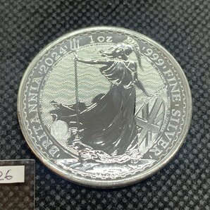 31.1グラム 2024年 (新品) イギリス「ブリタニア」純銀 1オンス 銀貨 (チャールズ3世)の画像1