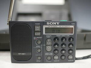 ◆SONY【ICF-SW1】FM/AM シンセサイザーレシーバー ポータブルラジオ USED品 アンテナ・ACアダプター付属 ソニー