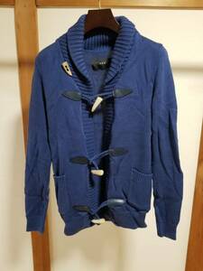 AKM 【K126】 pima cotton shawl toggle cardigan　ブルー　サイズS