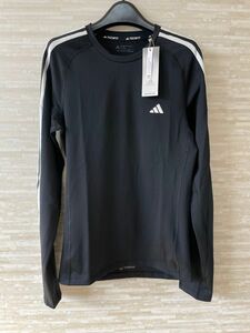 L」Adidas テックフィット スリーストライプス トレーニング長袖 Tシャツ