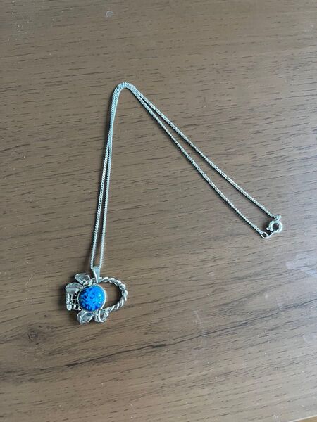ネックレス シルバー ブルー 青 ストーン 石 大人 オシャレ かわいい ペンダント ファッション 大人 綺麗