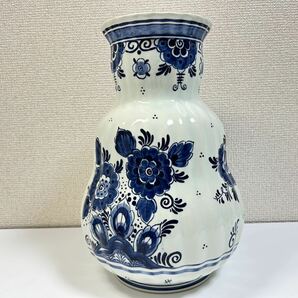 デルフトブルー グーデワーゲン 花瓶 オランダ ハンドメイド Koninklijke Goedewaagen Blauw Delfts Holland Handwerk【中古品】の画像1