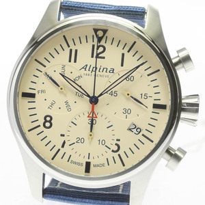  Alpina Alpina AL-371BG4S6 starter ima- day date chronograph quartz men's unused goods box * written guarantee attaching ._684255