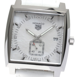  TAG Heuer TAG HEUER WAW131B Monaco 12P diamond quartz men's beautiful goods written guarantee attaching ._815431