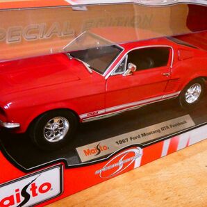 マイスト Maisto 1/18 1967 Ford Mustang フォード マスタング GTA Fastback 赤 ① アメ車 ミニカー クラシックカーの画像2