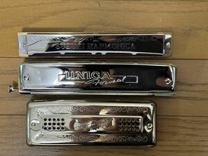 TOMBO UNICA ユニカフォーマル クロマチックハーモニカ &SUSUKI HARMONICA。三個まとめ【AA102】.