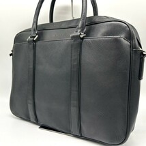 1円◆大人気品◆A4◎ コーチ COACH ブリーフケース ハンドバッグ ビジネスバッグ メンズ ブラック 黒 レザー 本革 大容量 ロゴ 鞄 カバン_画像1