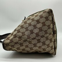 1円◆美品 グッチ GUCCI ミニ トートバッグ ハンドバッグ シェリーライン チャーム GG柄 キャンバス レザー 本革 レディース メンズ 鞄_画像3