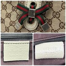 1円◆美品◆A4◎ グッチ GUCCI トートバッグ ハンドバッグ プリンシー GG柄 キャンバス シェリーライン 肩掛け レザー 本革 レディース 鞄_画像9