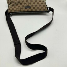 1円◆大人気 グッチ GUCCI ショルダーバッグ ボディーバック メッセンジャー GG柄 キャンバス レザー 本革 斜め掛け メンズ ビジネス 鞄 茶_画像8