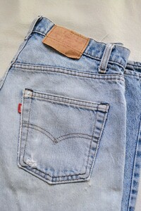 【80'S ビンテージ】Levi's リーバイス 505 デニム ジーンズ カンヌキ W32 MADE IN USA リペア ダメージ