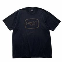 90's USA製 PAYOT プリントTシャツ XL ブラック ゴールド 黒 フランス 化粧品 企業 パイヨ ロゴ FRUIT OF THE LOOM ビンテージ オールド_画像1