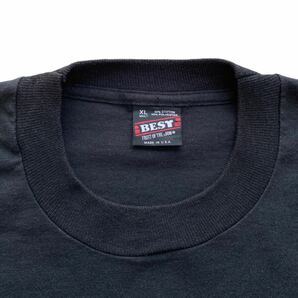 90's USA製 PAYOT プリントTシャツ XL ブラック ゴールド 黒 フランス 化粧品 企業 パイヨ ロゴ FRUIT OF THE LOOM ビンテージ オールドの画像4