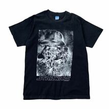 90's USA製 STAR WARS 帝国の逆襲 Tシャツ ブラック 黒 モノクロ LUCASFILM ヴィンテージ オールド スターウォーズ ムービーT_画像2