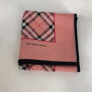 BURBERRY バーバリー バンダナ スカーフ ハンカチ チャック柄 ピンク レディース ブランド 送料無料