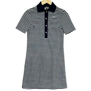 【美品】 CHEMISE LACOSTE ラコステ ボーダー 半袖 膝丈 ワンピース 38サイズ レディース ブランド