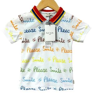 [ new goods unused goods ] Paul Smith baby total pattern britain character Logo polo-shirt with short sleeves tops 100cm child clothes Kids brand 