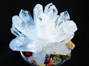 ★浄化済み★1.1kｇ★絶品★超巨大★超迫力★天然水晶★レムリアンシード水晶クラスター★台付き★tk1199