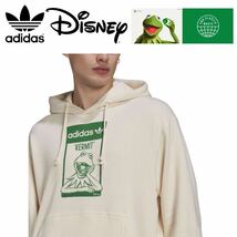 新品！希少2XO(3XL)サイズ◎定価12100円 ●アディダス● adidas×Disney オーガニックコットン カーミットパーカー ◎カエル◎ディズニー_画像5