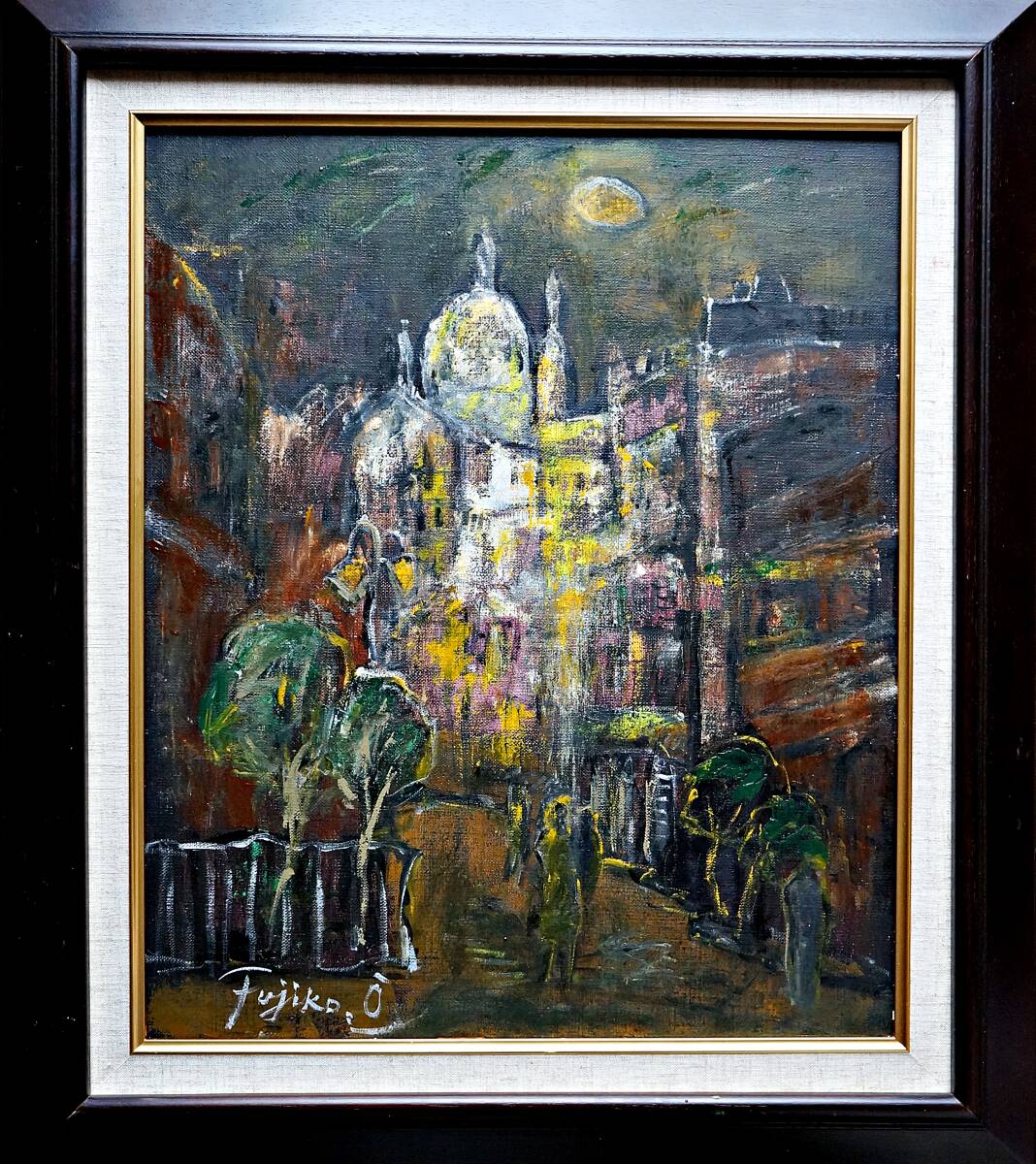 FUJIKO ■ Street corner of Paris ■ Large size F8 size ■ Authenticity guaranteed ■ Oil painting ■ New frame ■ Certificate of authenticity ■, painting, oil painting, Nature, Landscape painting