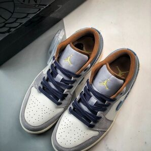 新品 29㎝ ナイキ エア ジョーダン デニム ブラウン レザー NIKE AIR JORDAN 1 LOW SE ファントム 箱付き 未使用 正規品 本物 FZ5042-041の画像2