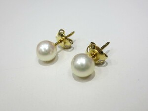 【4-166】 MIKIMOTO ミキモト 6mm珠 パール 真珠 ピアス K14 