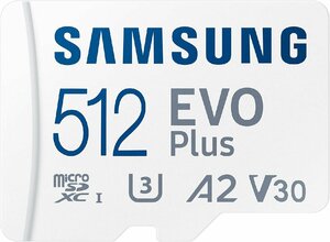  Samsung (SAMSUNG) Samsung microSD карта 512GB EVO Plus microSDXC UHS-I U3 Nintendo Switch максимальный пересылка скорость 130MB/ секунд MB-MC512