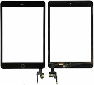 iPad mini3 タッチパネル A1599 A1600 A1601 液晶フロントパネル フロントガラス 画面修理 交換用パーツ ガラスパネル ホームボタン付き 黒