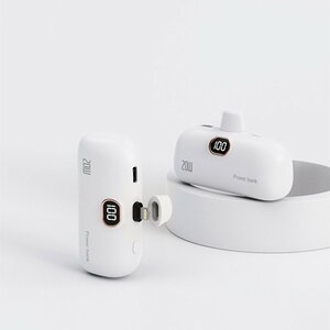 iPhone Lighting端子用ミニ5000mAhパワーバンク高速充電器ポータブル外部バッテリー ポータブルiPhone/ iPad充電対応 PSE認証(ホワイト)