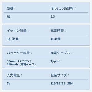 ワイヤレスイヤホン 5.3 Bluetooth 自動接続 HiFi 高音質 超軽量 省工ネ iPhone Android対応 イヤホン CSV8.0 防水の画像10