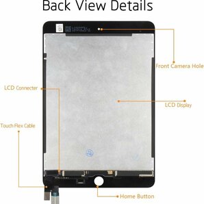 iPad Mini5 2019 A2133 A2124 A2126 A2125 修理交換用液晶タッチスクリーン セットタブレットフロントパネル修理工具パーツ付き (ブラック)の画像2